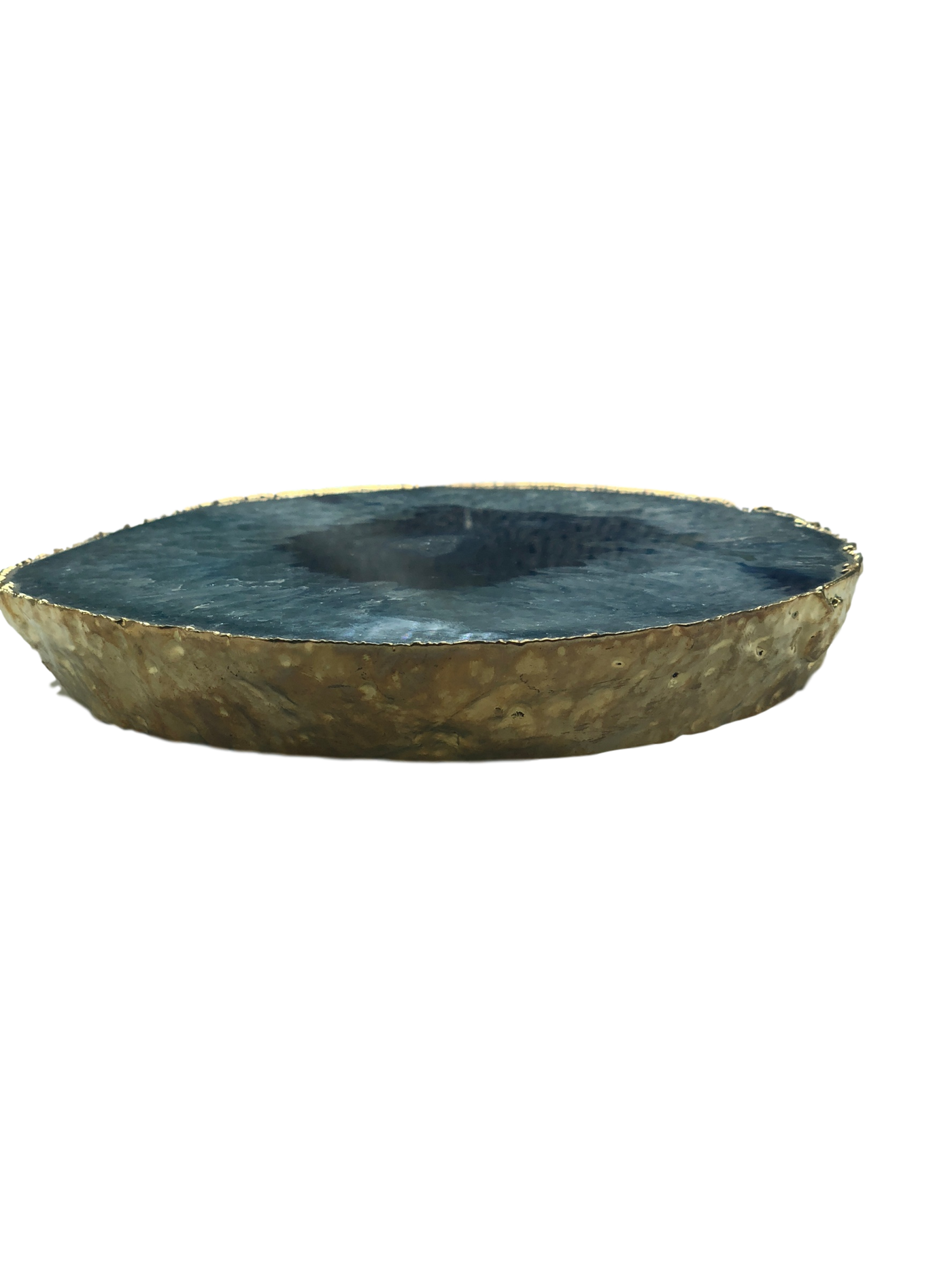 Agate Platter, Gold Trim