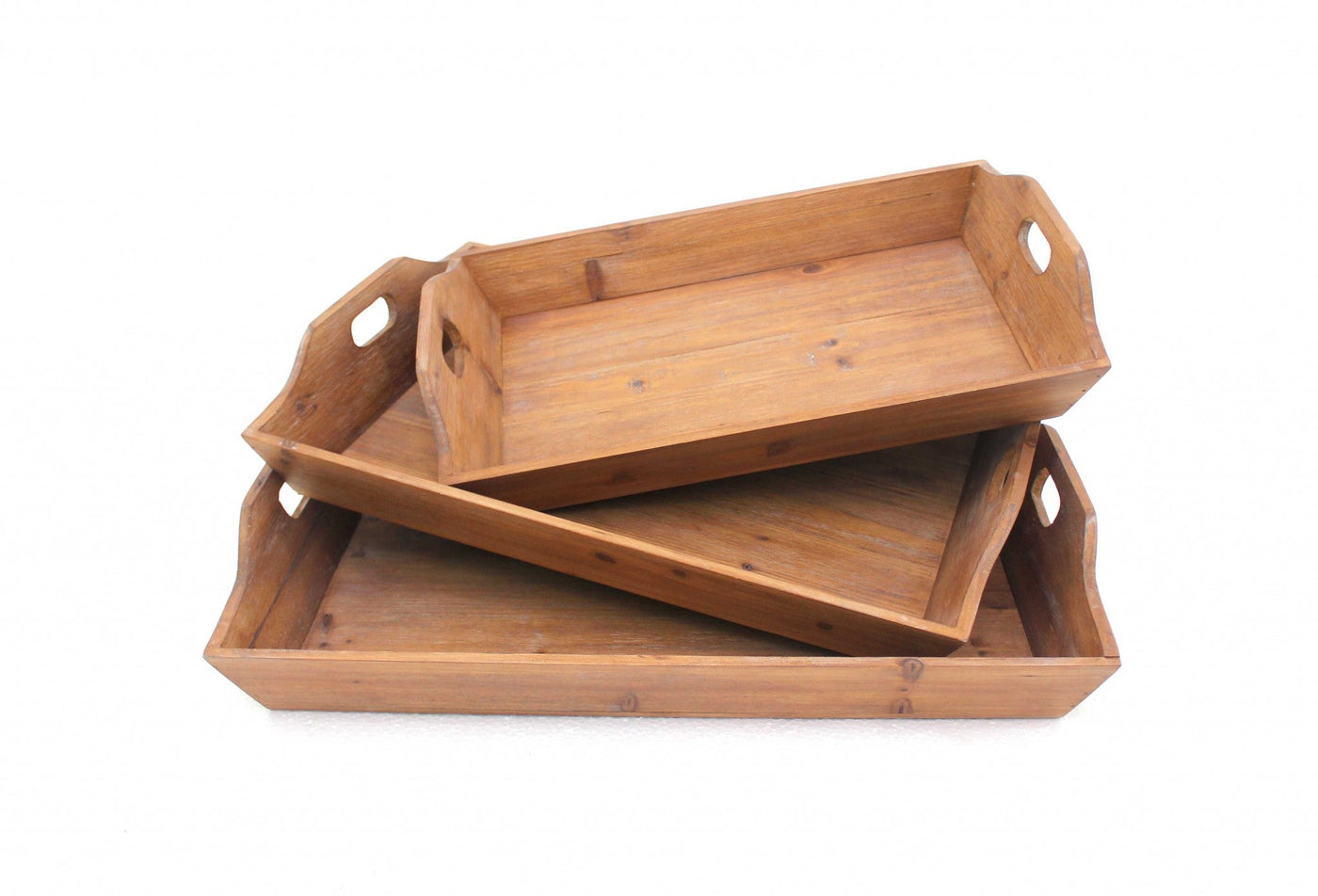 Wooden Serving Trays, Set of Three