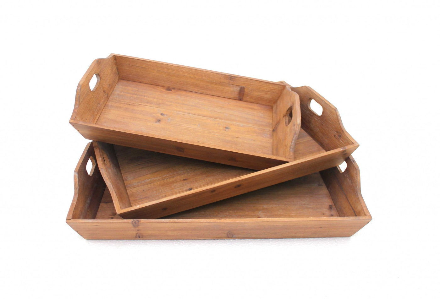 Wooden Serving Trays, Set of Three