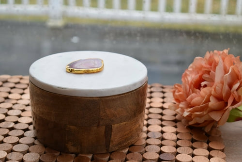 Wooden Box, Marble Lid