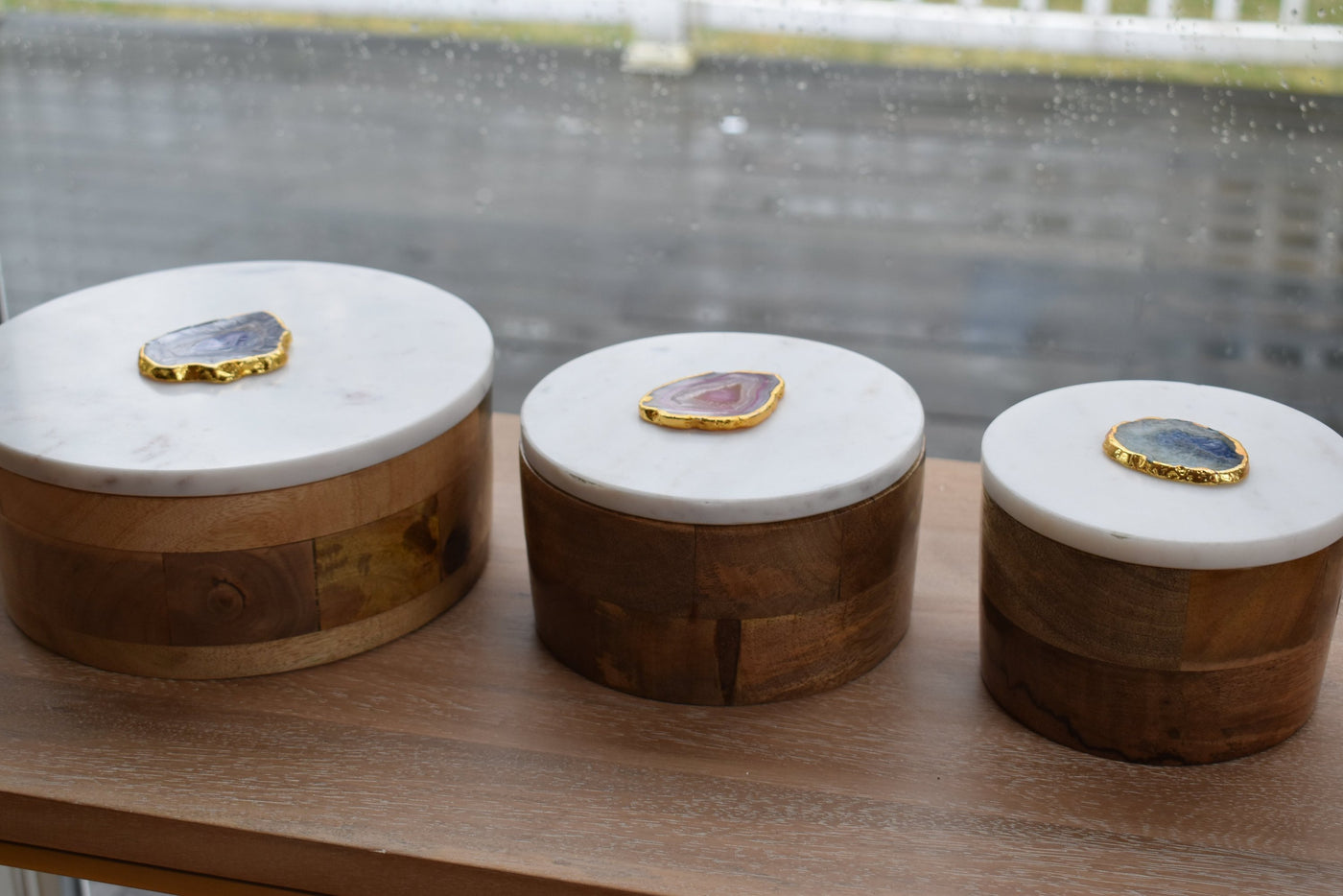 Wooden Box, Marble Lid