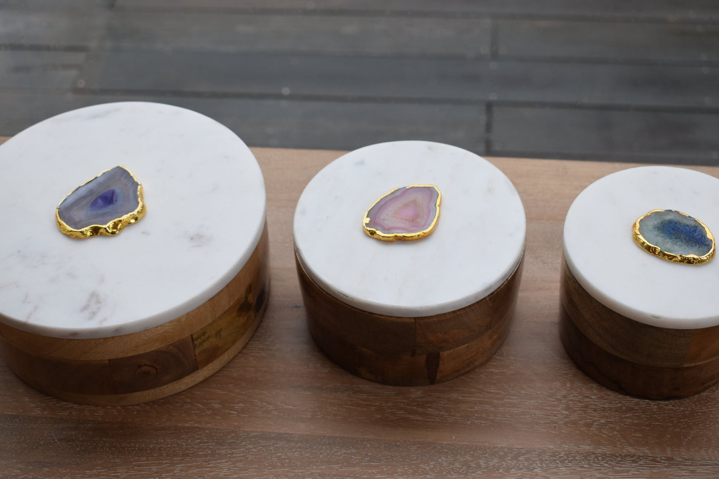 Wooden Box, Marble Lid