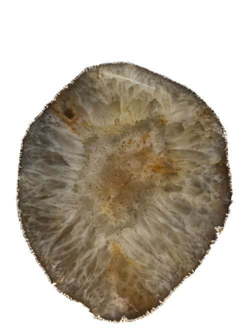 Agate Platter, Gold Trim
