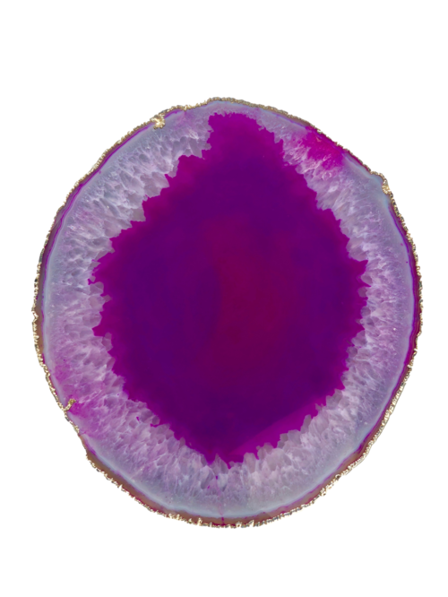 Agate Platter, Silver Trim