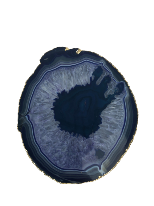 Agate Platter, Gold Trim