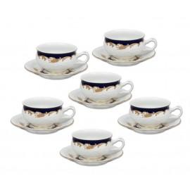 Six Cups and Saucers, Czech Porcelain