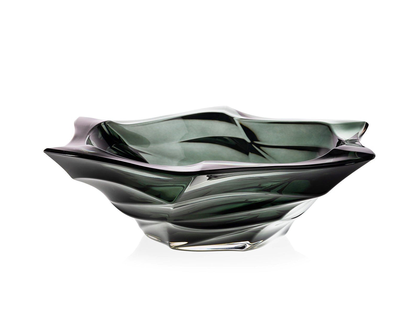 Bohemian Crystal Bowl, Grey