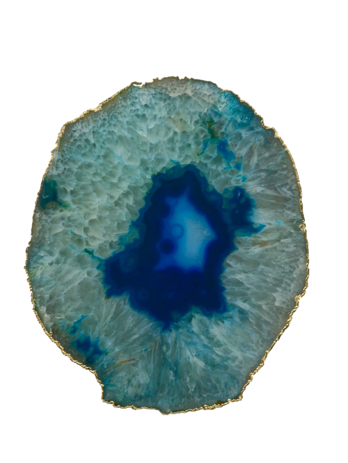 Agate Platter, Gold Trim