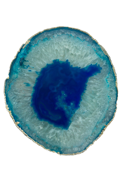 Agate Platter, Silver Trim