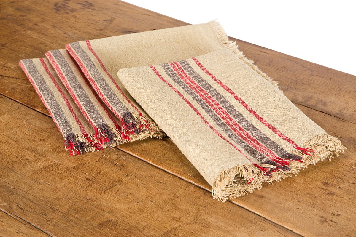 Linen Stripe Napkins, Set of 4