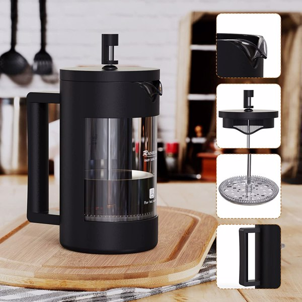French Press, Glass and Steel, 350ml