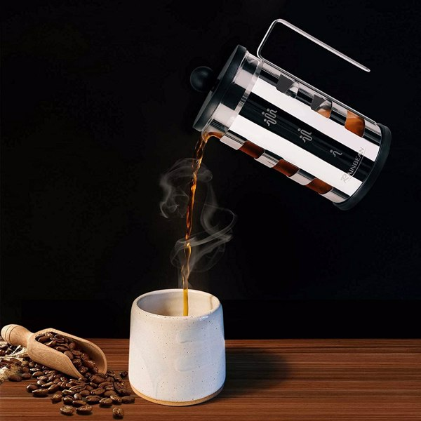 French Press, Stainless and Glass, 600ml