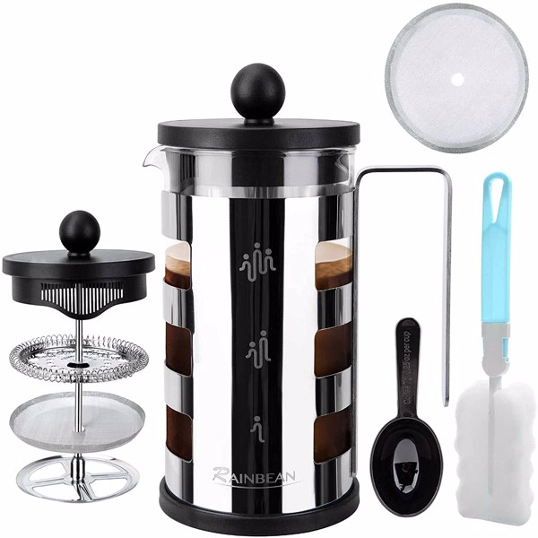 French Press, Stainless and Glass, 600ml