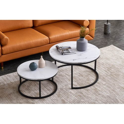 Marble-Top Nesting Coffee Table