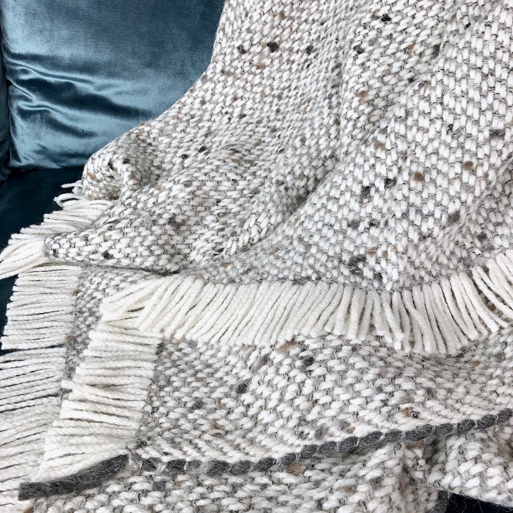 Alpaca Throw, Chunky Grey Weave