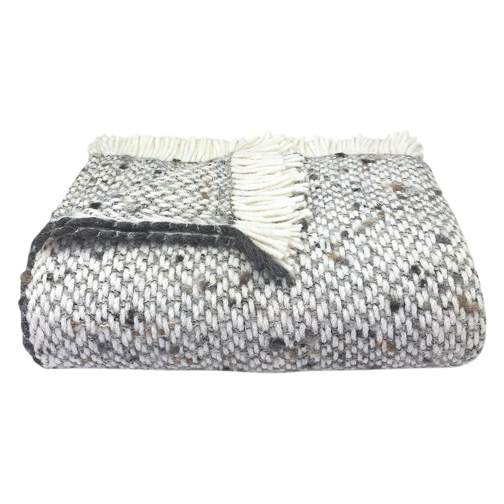 Alpaca Throw, Chunky Grey Weave